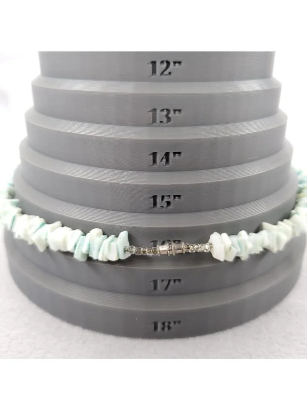 Vintage Beaded Shell Necklace Blue Beach Tiki Boho 16